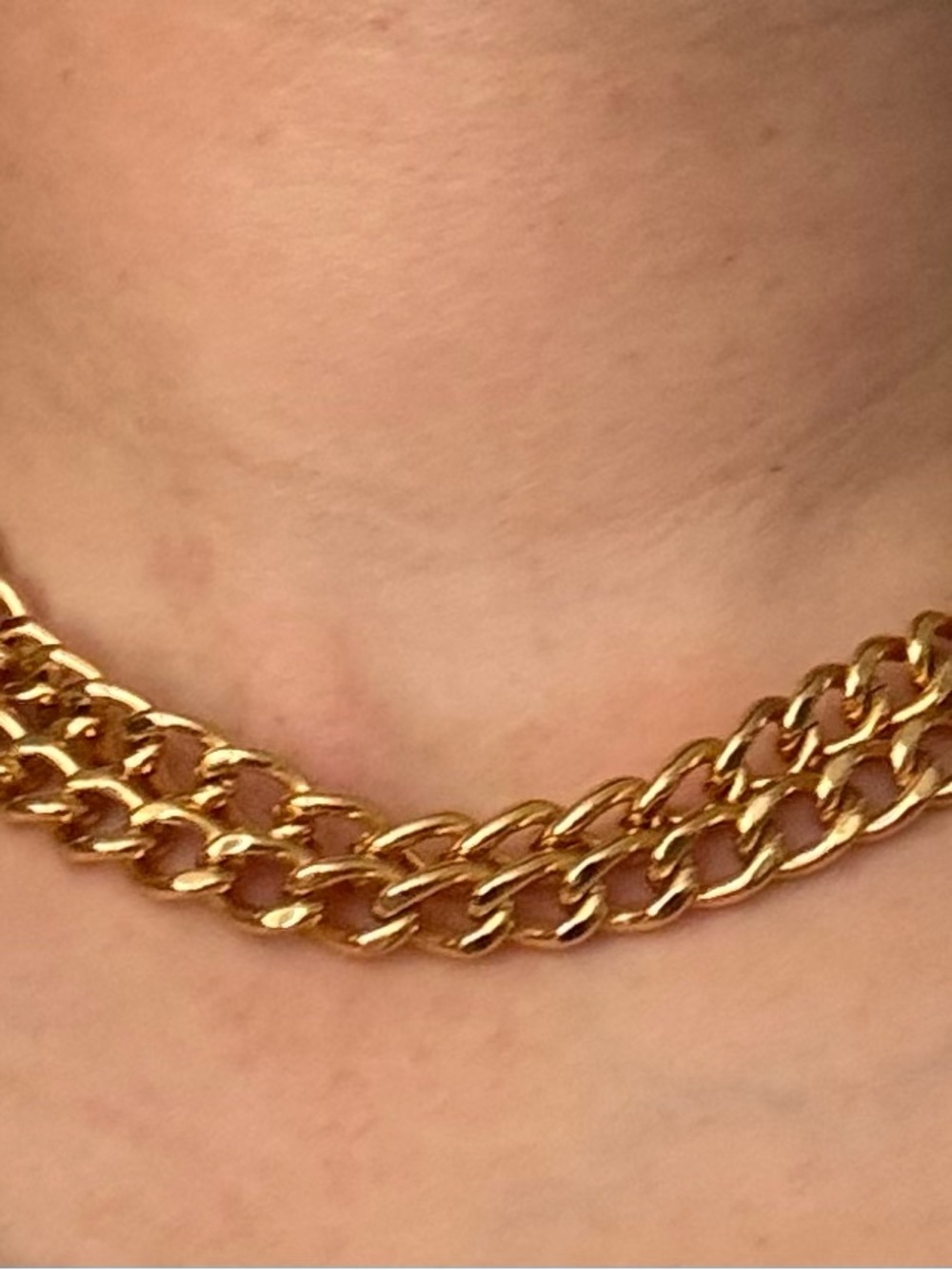 Authentic Vintage 1995 Chanel 95A CC Turnlock Double Curb Chain Choker Necklace - Picture 2 of 5